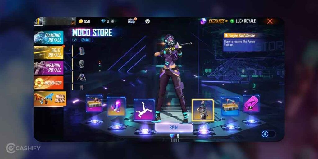 Spin screen moco store garena free fire max