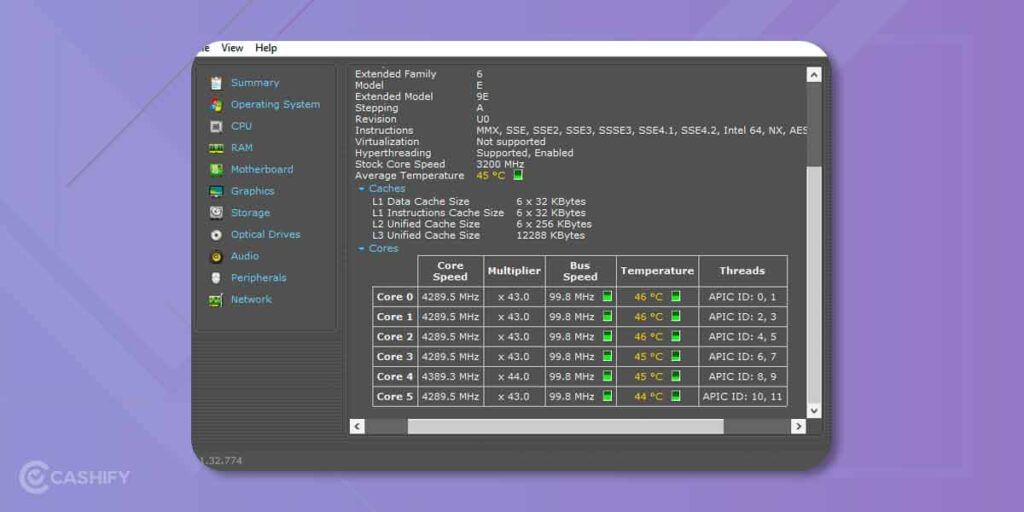 how to check cpu temp windows 11:Speccy