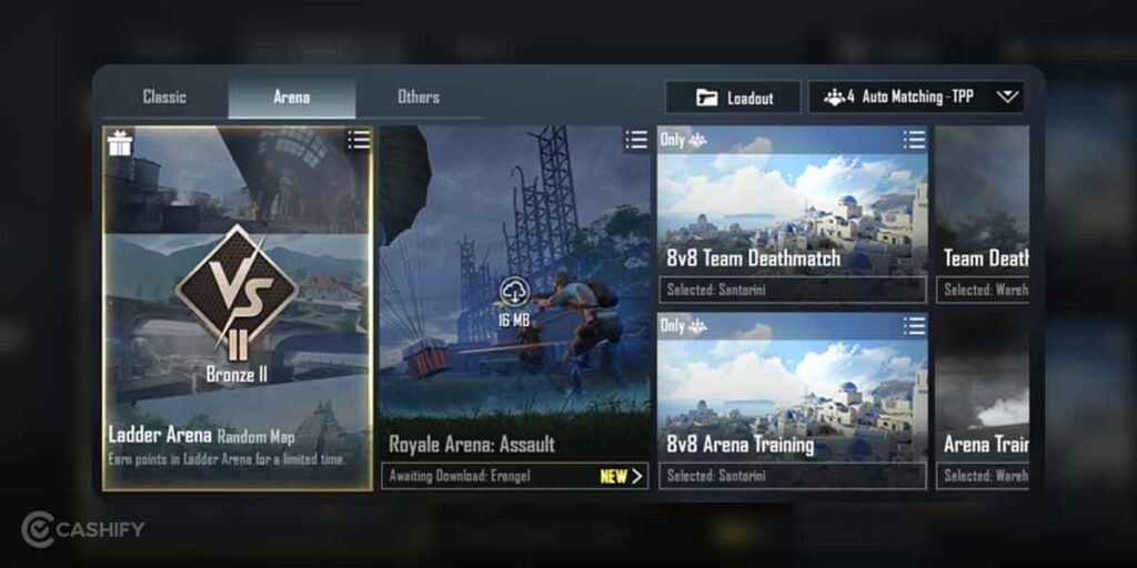 Ladder Arena screen