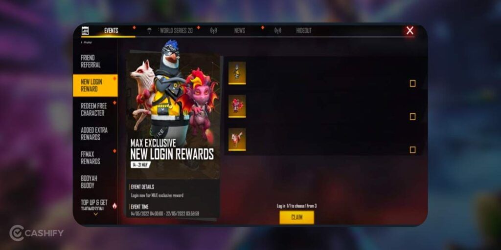 Exclusive event for pets free fire max