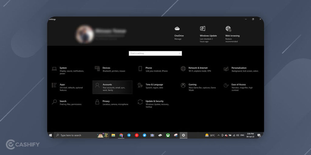 how to change password in windows 10