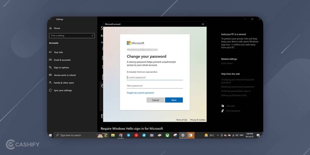 Pop-up screen