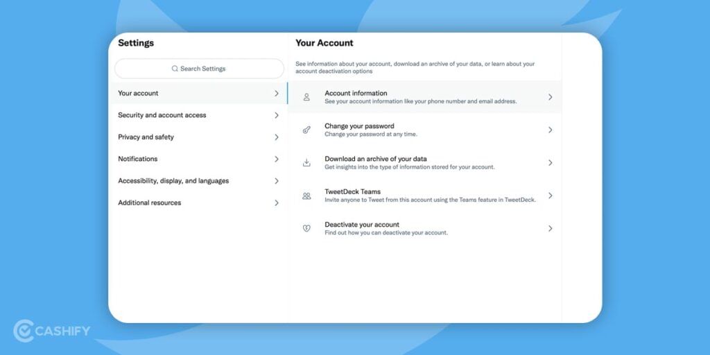 Twitter Account Information