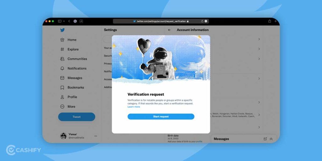 Twitter Verification Request