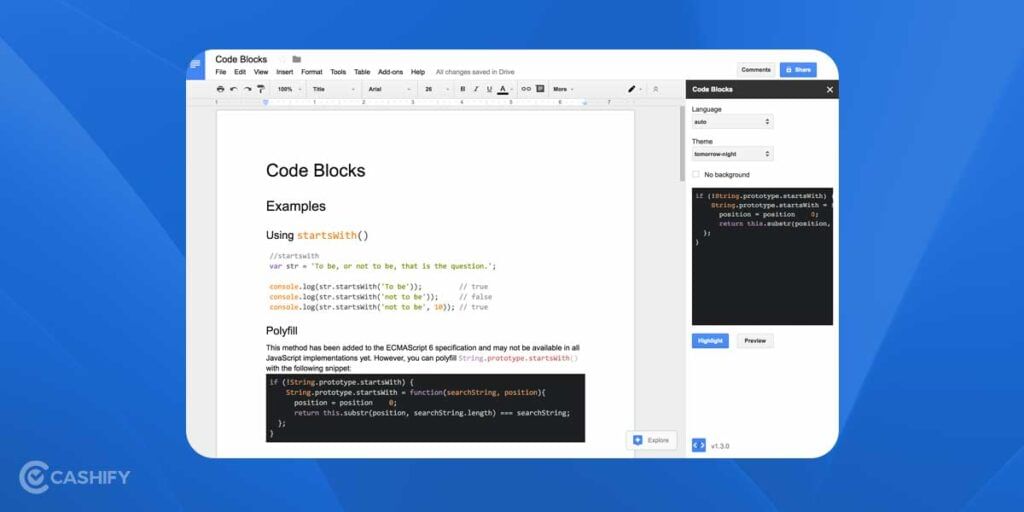 Code Blocks