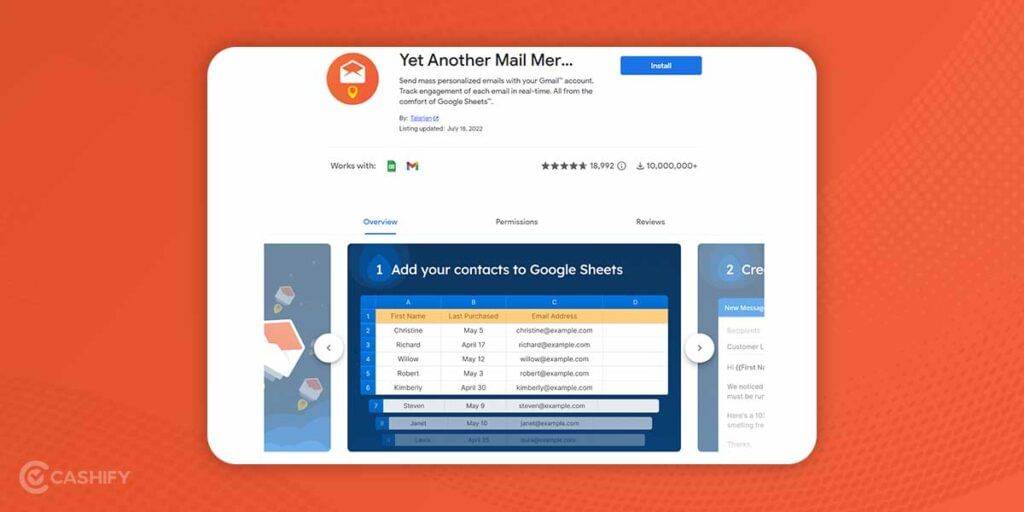 Yet Another Mail Merge best google sheets add-ons