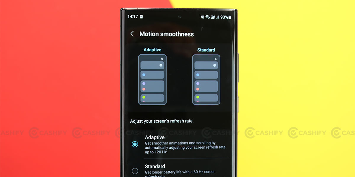 Samsung Galaxy S22 Ultra motion smoothness