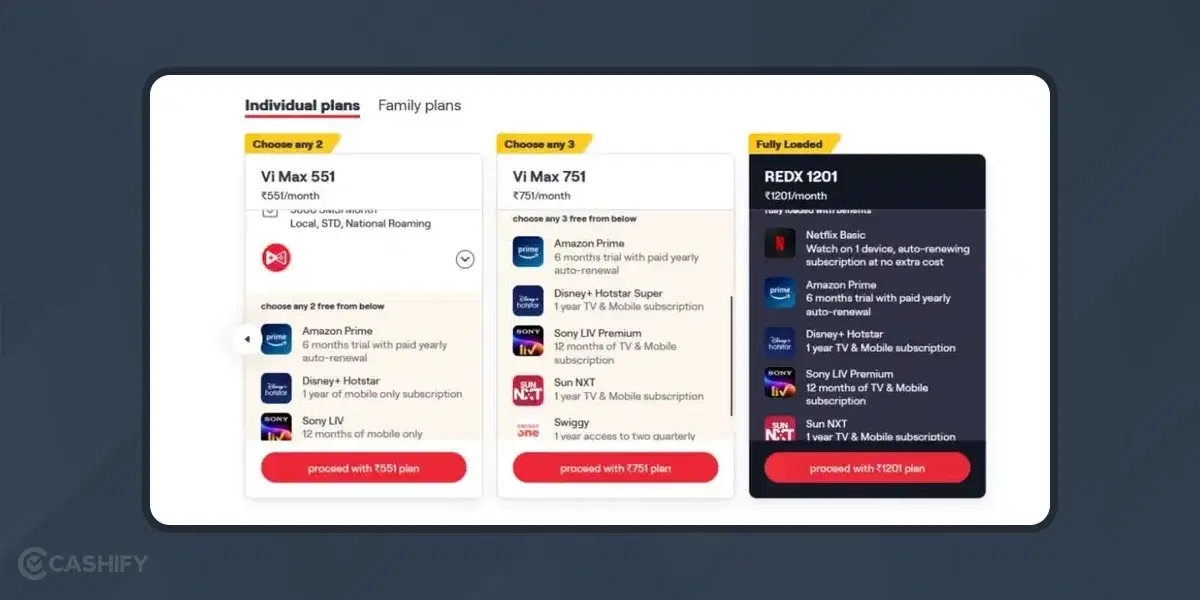 Vi Postpaid Plans Individual