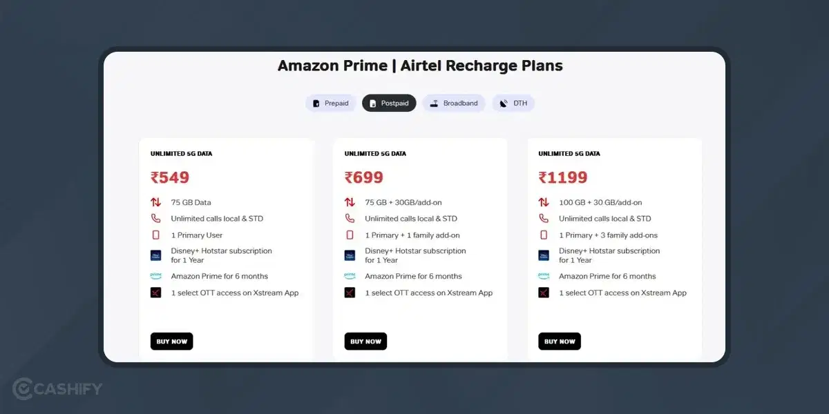 Airtel Postpaid: Free Amazon Prime Membership