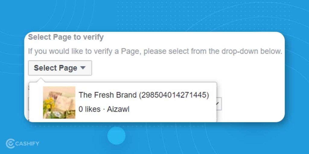 Select page to submit for verification