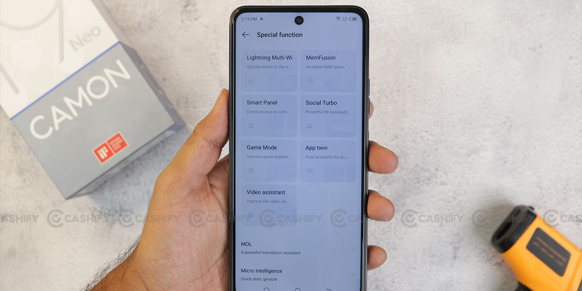 Camon 19 Neo features
