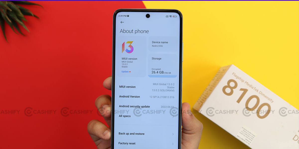 Xiaomi Redmi K50i Software