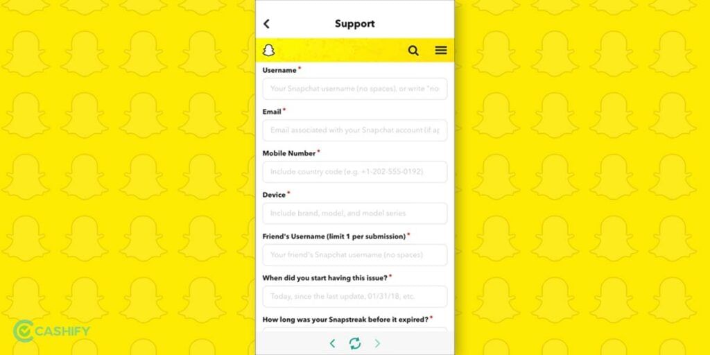 snapchat support