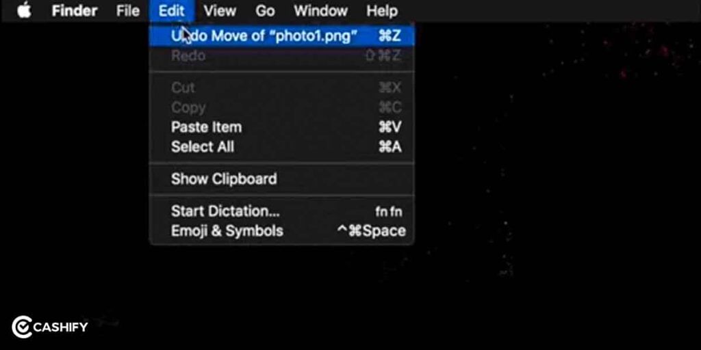 using undo command