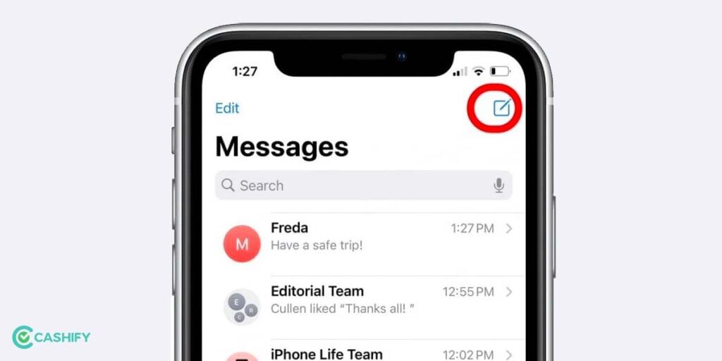 composing new message imessage