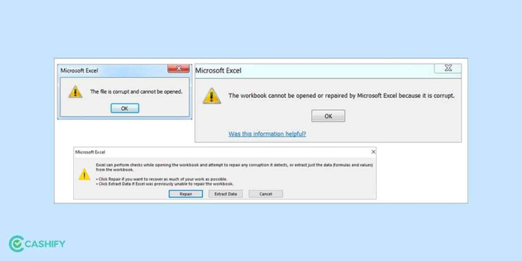 Excel file gets corrupted message
