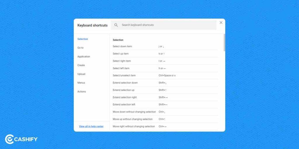google drive tips and tricks keyboard shortcuts
