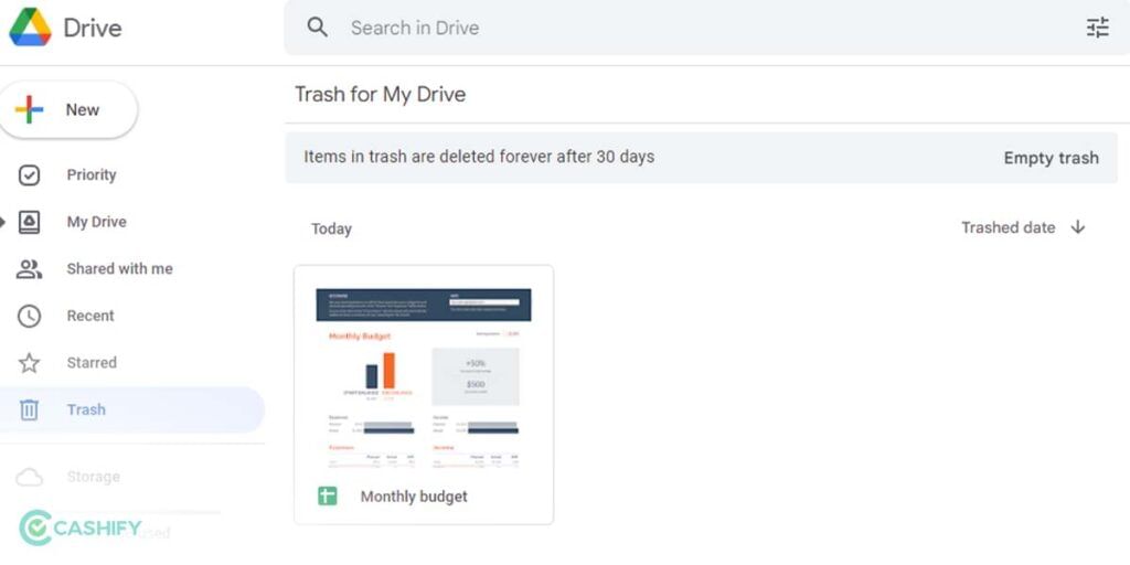 trash file restoration