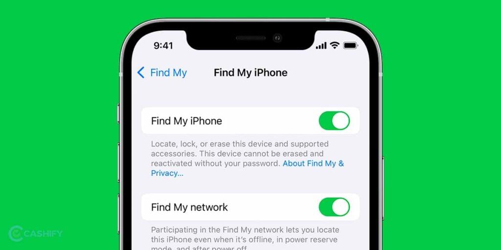 enable Find My Device on iPhone