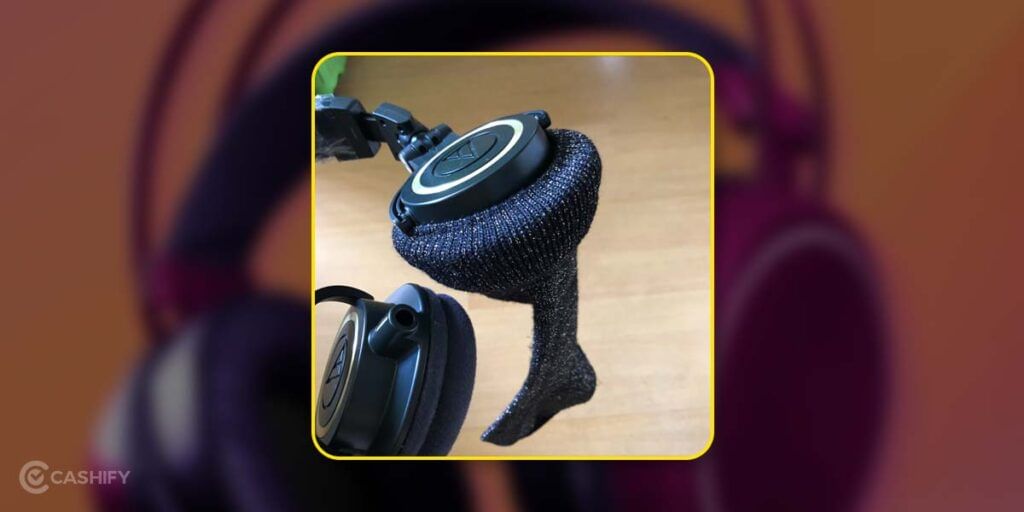 DIY Replace headphone cushion using socks