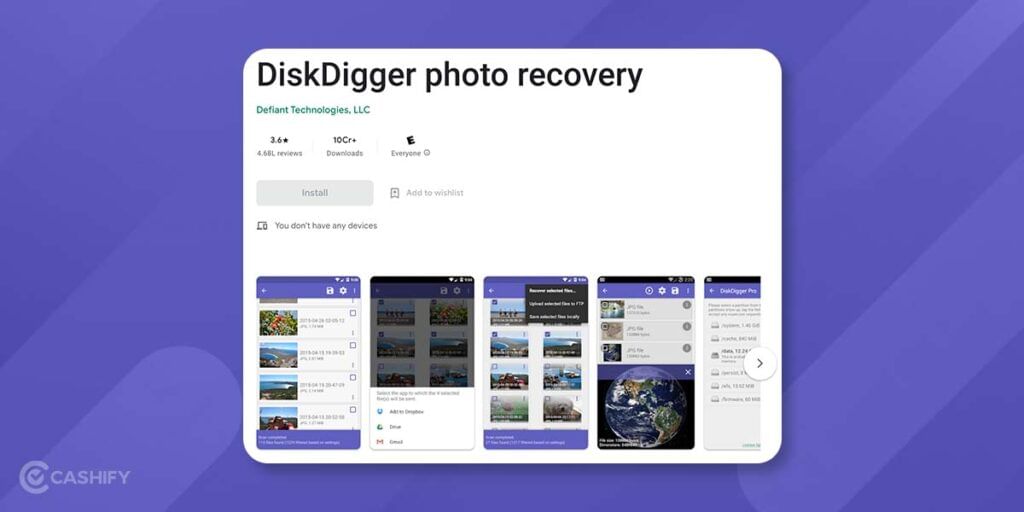 Disk Digger Recovery apps for android