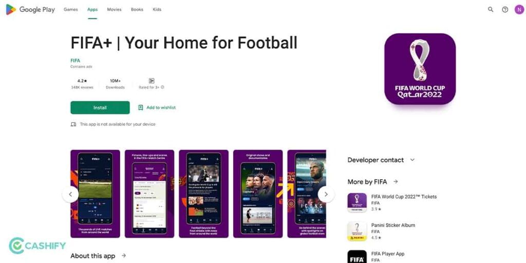 FIFA+ best apps for fifa world cup 2022 updates