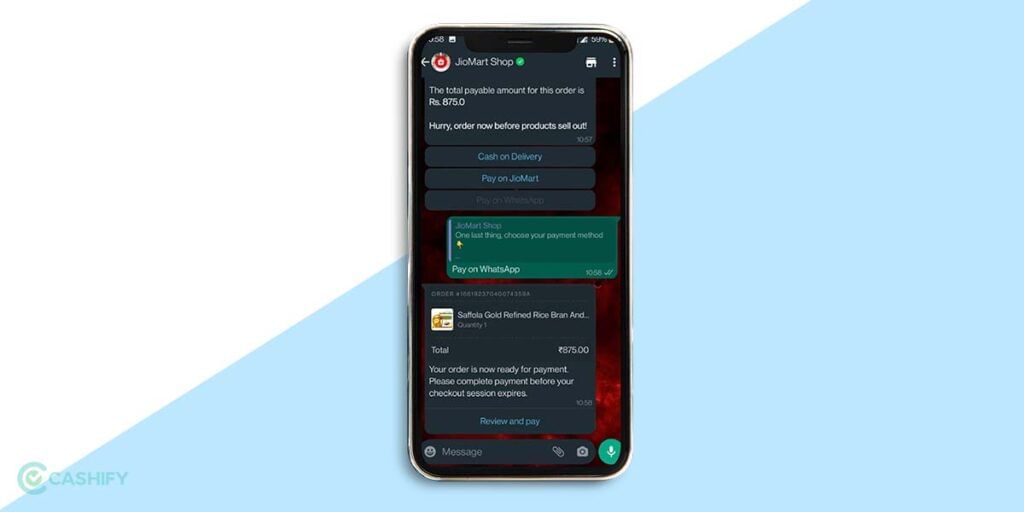 Payment options how to use jiomart on whatsapp