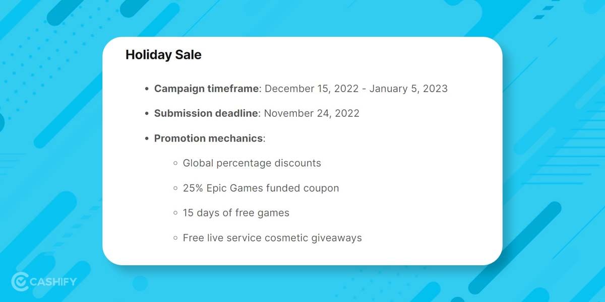 Epic Games Christmas Sale 2022 Schedule