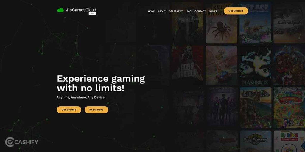 JioGamesCloud home page