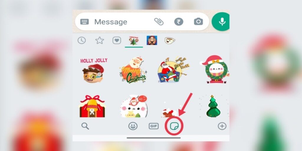 WhatsApp Keyboard Sticker Section Location
