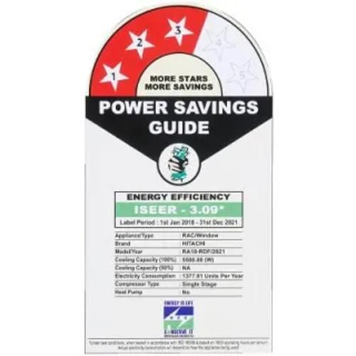 Hitachi Ra18 Rdf 15 Ton 3 Star Window Ac Front Display