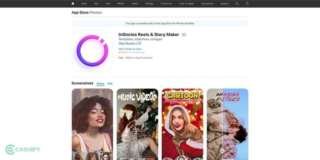 instories instagram app