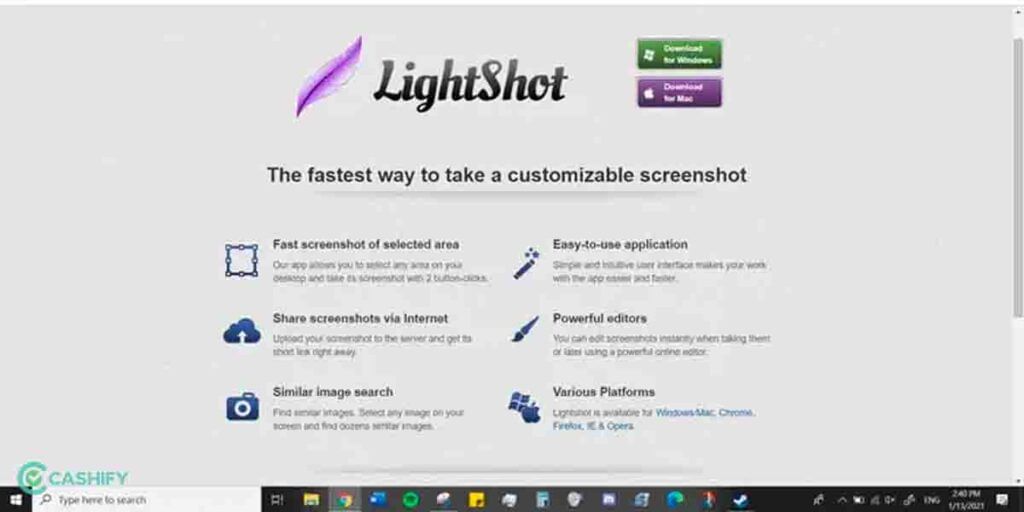 third party app Lightshot