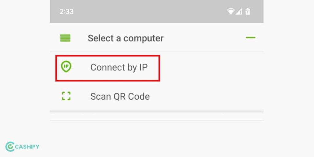 setup remote mouse app using IP Address