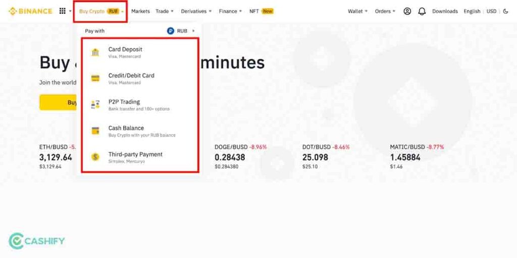 buy sell crypto on binance