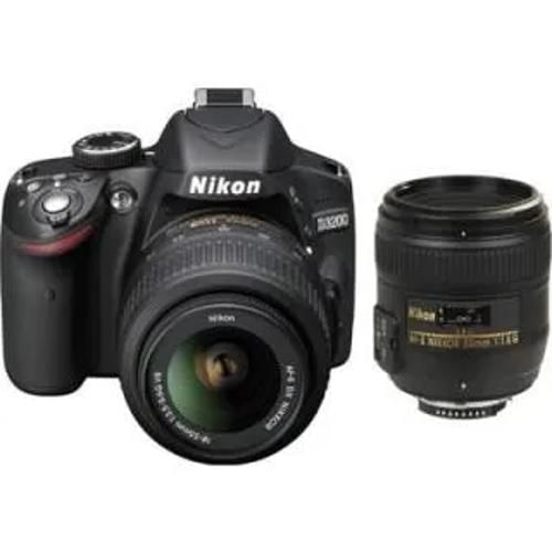 Nikon D3200 Af S 18 55 Mm F 35 56 Vr Ii Kit And Af S 50 Mm F 18G Lens Digital Slr Front