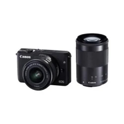 Canon Eos M10 Ef M 15 45Mm F 35 63 And Ef M 55 200Mm F 45 63 Stm Kit Lens Mirrorless Front