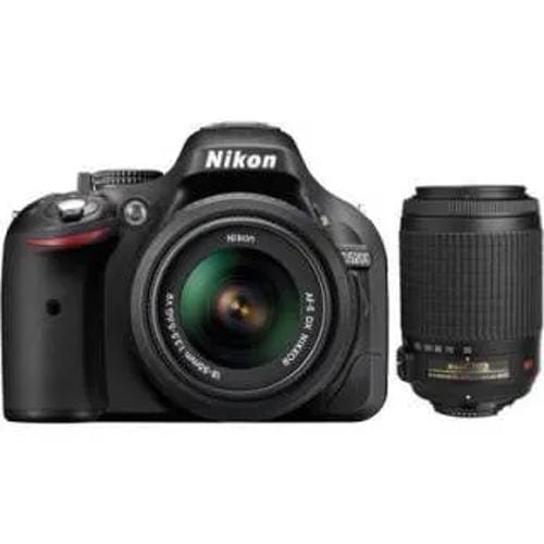 Nikon D5200 Af S 18 55 Mm F 35 56 Vr Ii Kit Lens And Af S Dx 55 200 Mm F 45 56 Ed Vr Ii Lens Digital Slr Front
