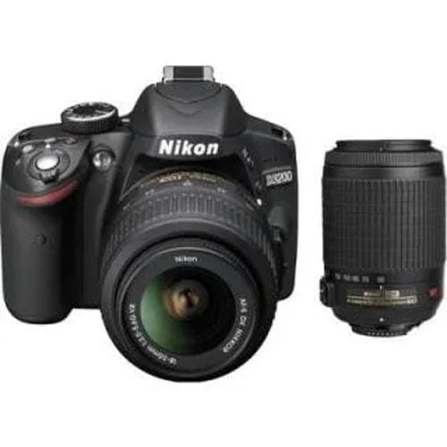 Nikon D3200 Af S 18 55 Mm F 35 56 Vr Ii Kit And Af S 55 200 Mm F 4 56G Ed Vr Ii Lens Digital Slr Front