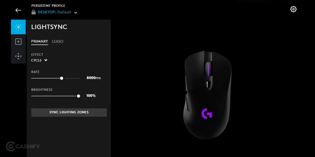 Adjust DPI and Mouse setting of Logitech Mouse