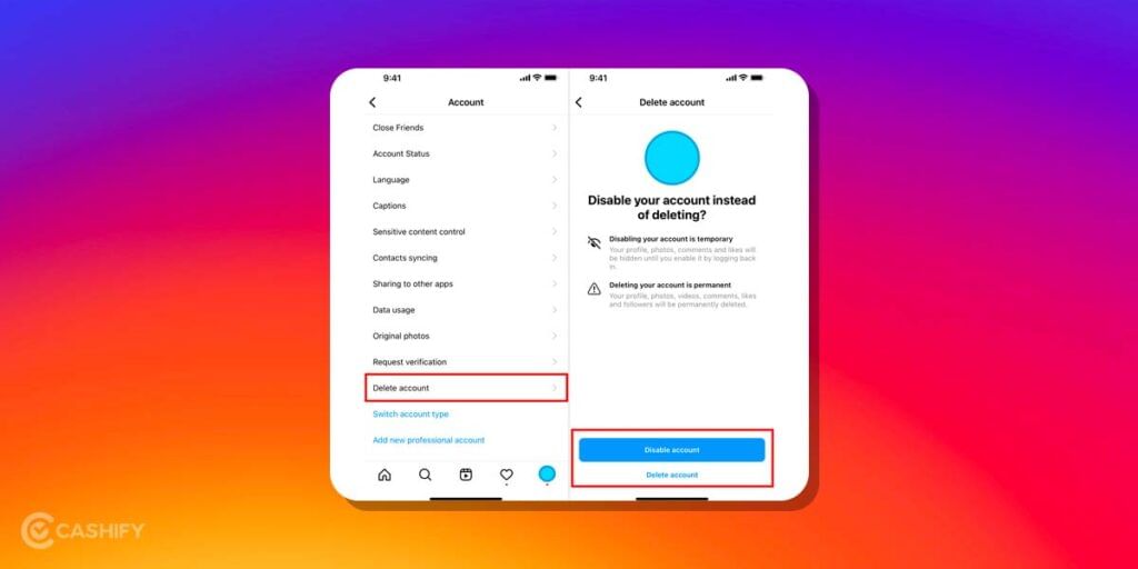 Deactivate Instagram Account Using an App