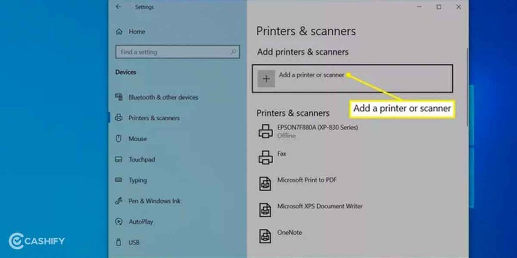 Add printer on windows