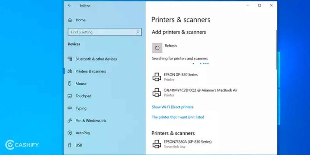 Connect printer to windows computer