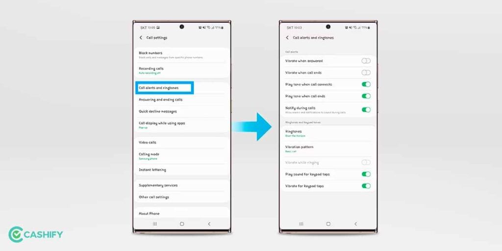Call Settings in Samsung smartphone