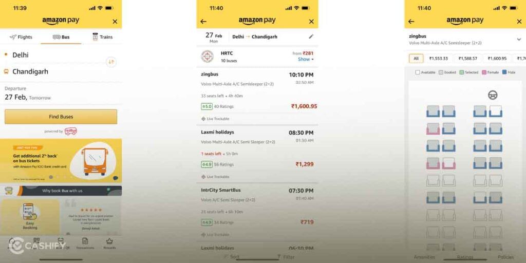 Amazon Pay Bus Ticket Booking