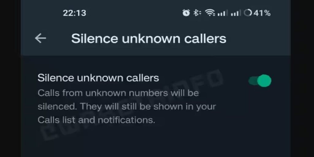 Mute Unknown Callers Feature