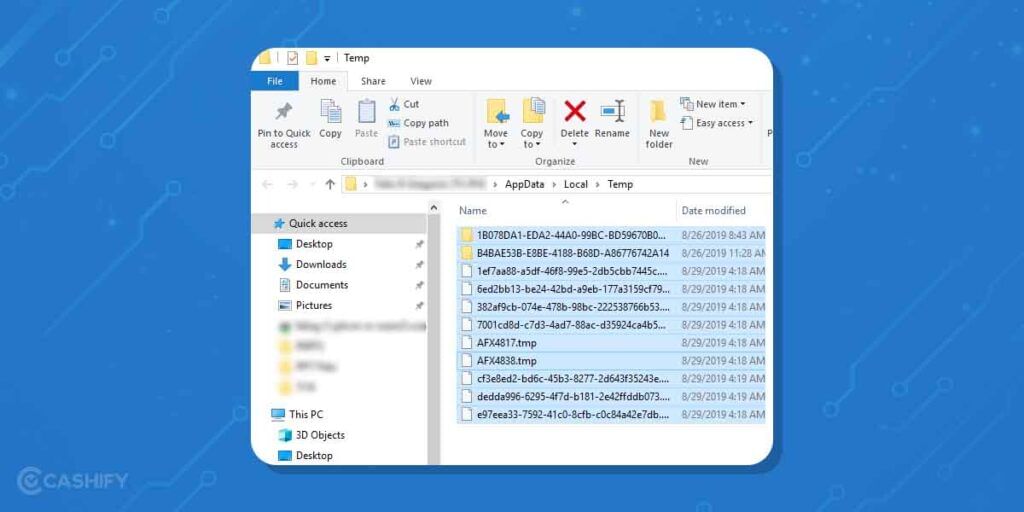 delete temporary files from windows