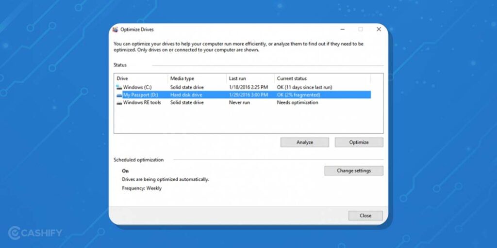 defragment hard disk