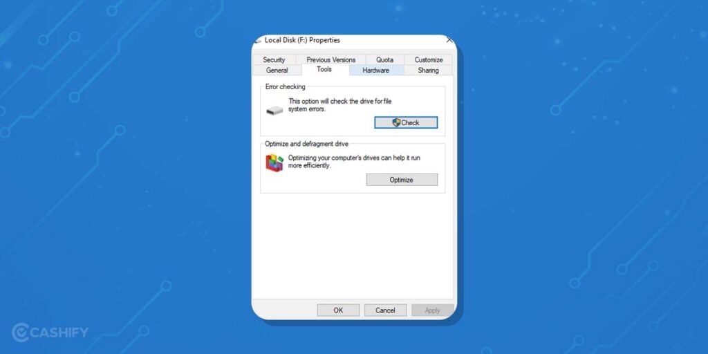 scan hard drive for bad sectors
