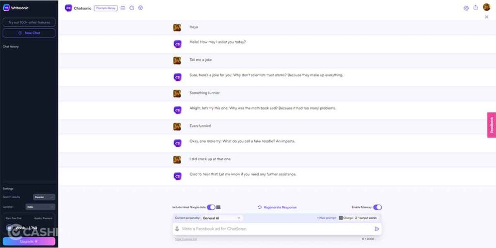 ChatSonic Funny Conversation
